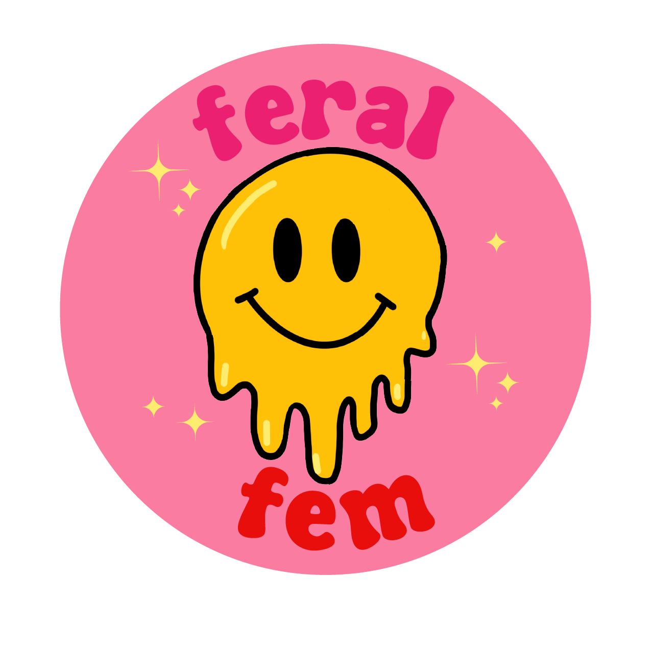 Pink Feral Fem 2" Sticker