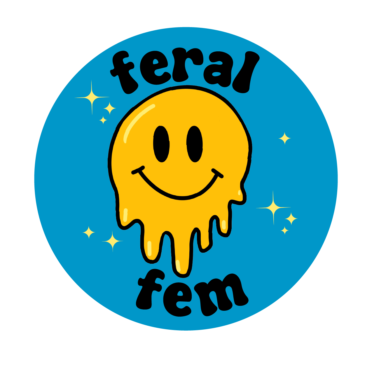 Blue Feral Fem Sticker