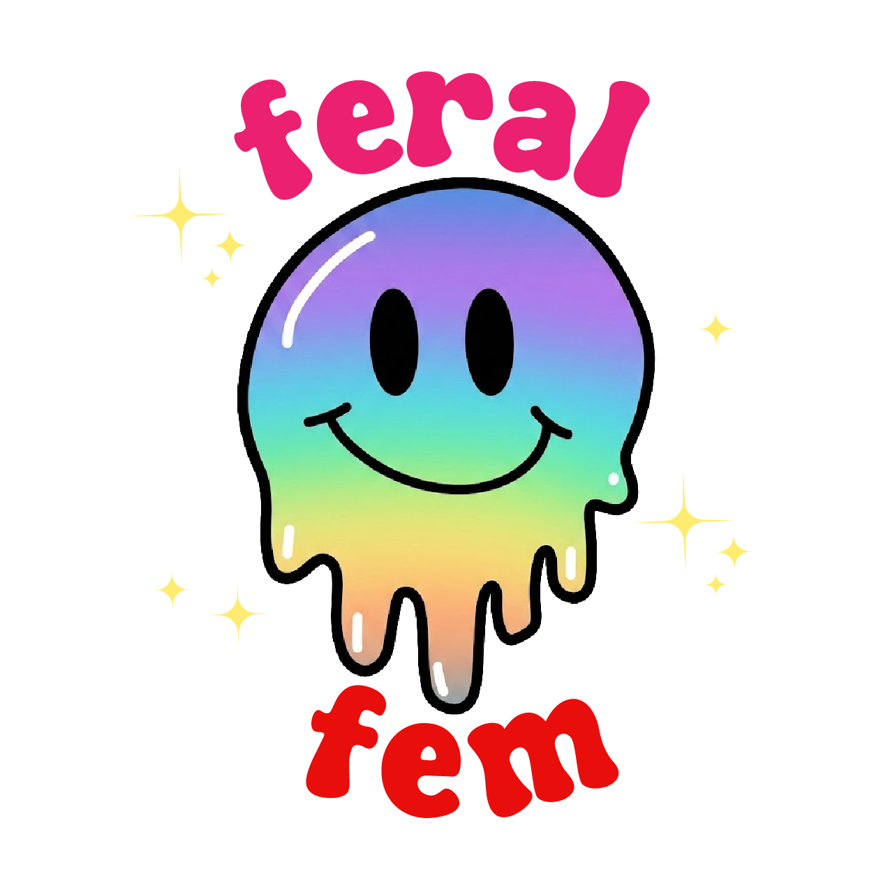 Rainbow Feral Fem Sticker